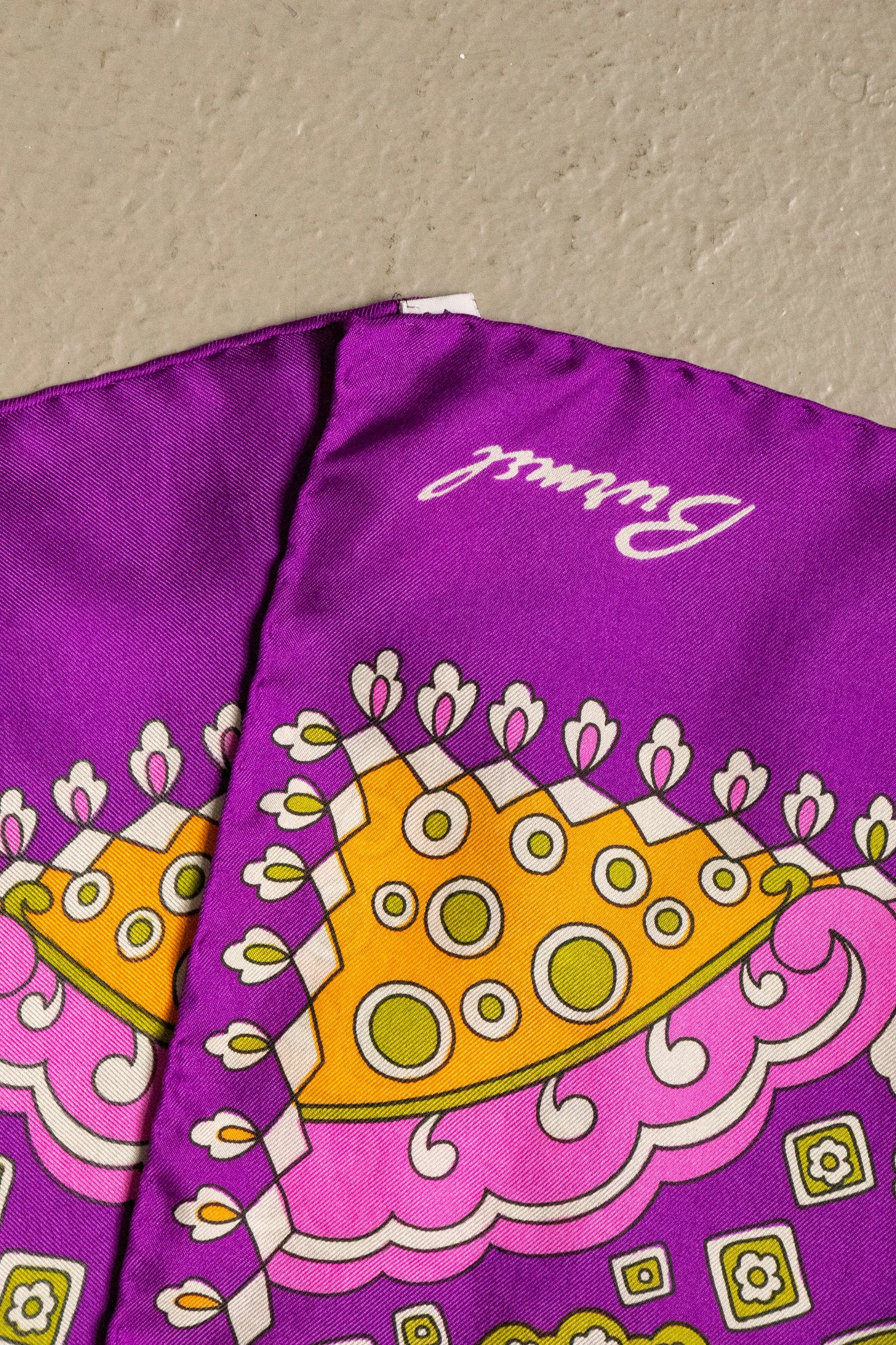 1970s Silk Scarf Burmel Deadstock Italy Long