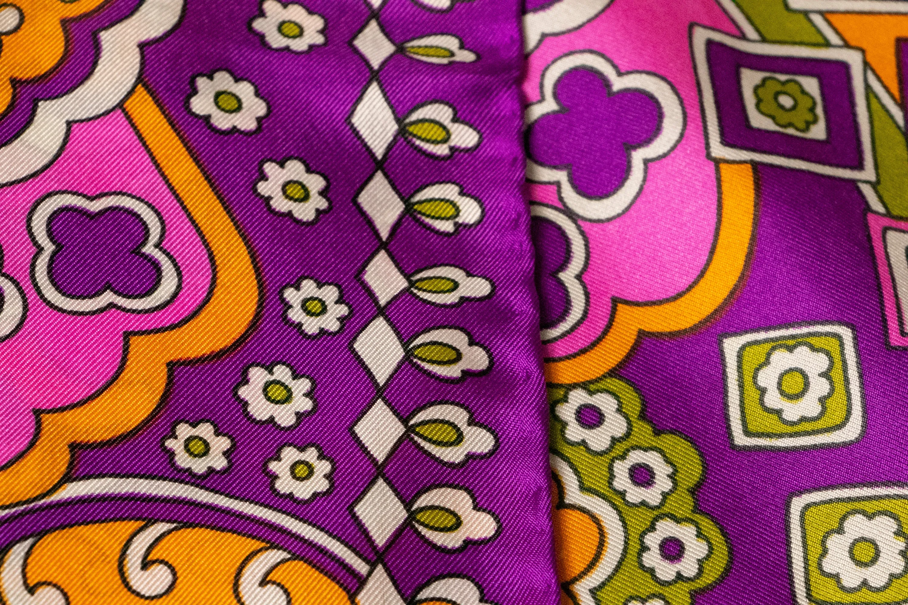 1970s Silk Scarf Burmel Deadstock Italy Long