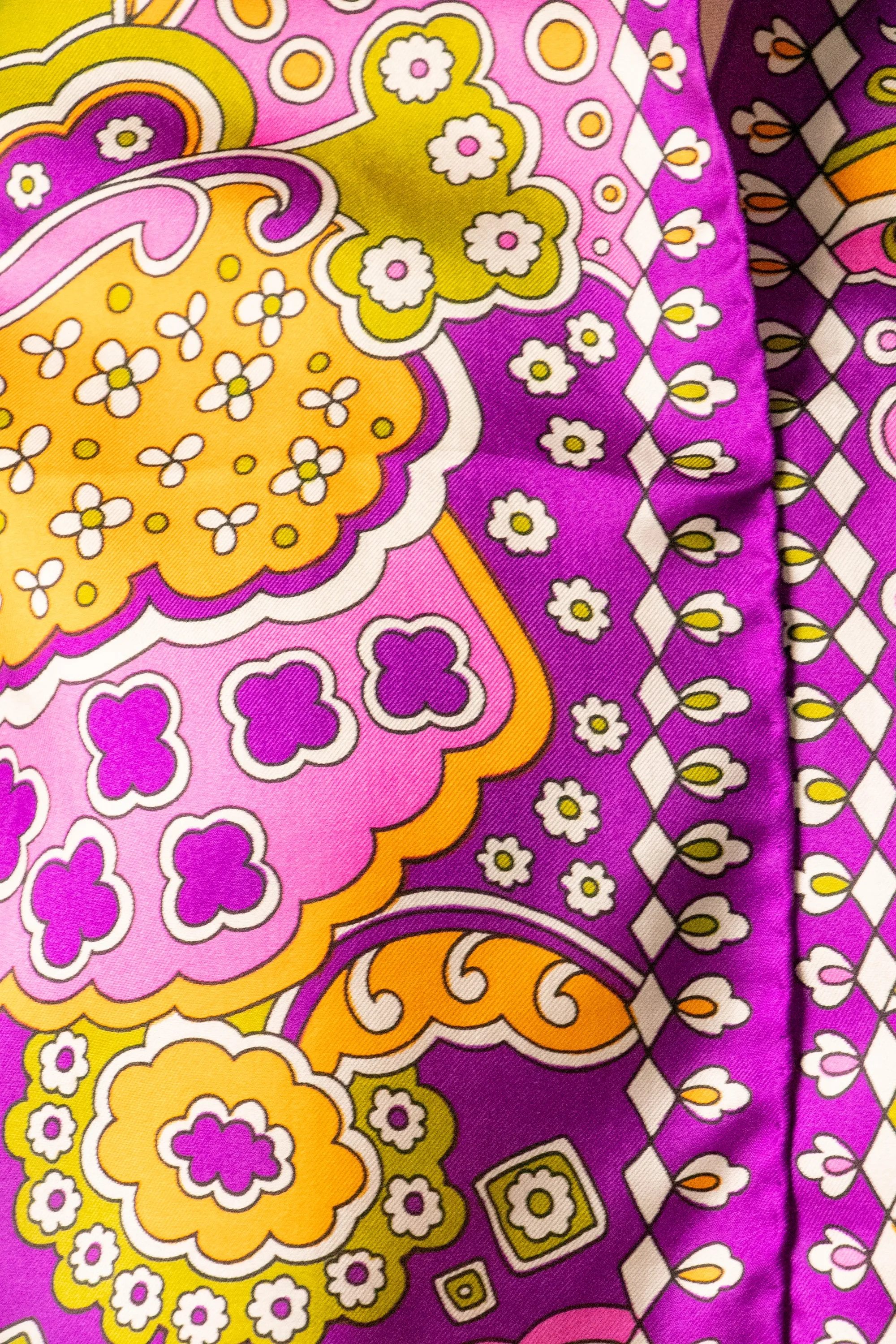 1970s Silk Scarf Burmel Deadstock Italy Long