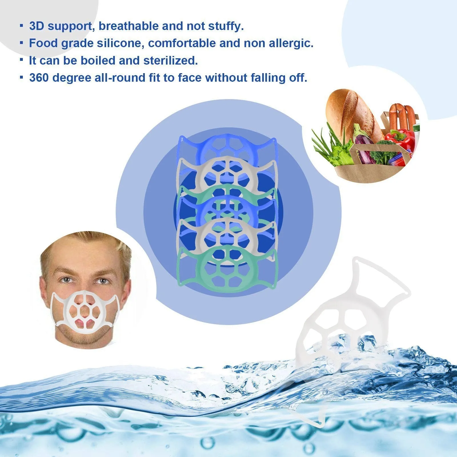 3D Large Softer Face Mask Bracket Bracket-Prevent Glasses From Fogging