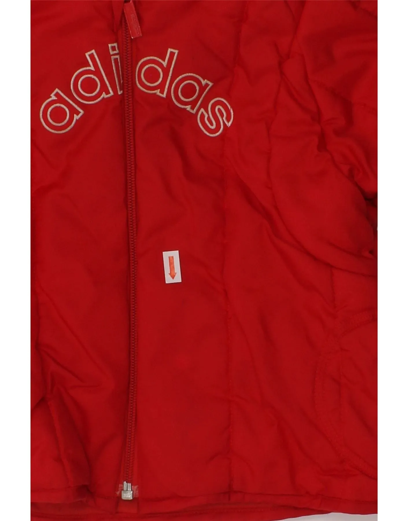 ADIDAS Baby Boys Graphic Hooded Padded Jacket 12-18 Months Red Polyamide