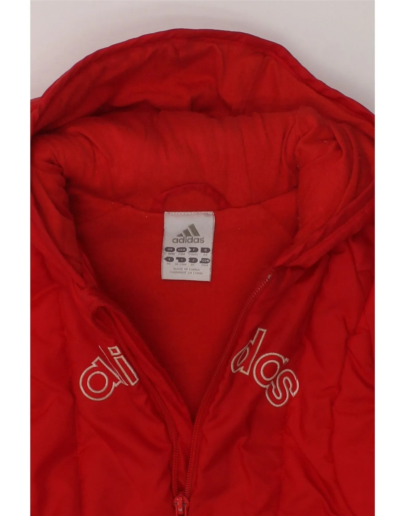 ADIDAS Baby Boys Graphic Hooded Padded Jacket 12-18 Months Red Polyamide