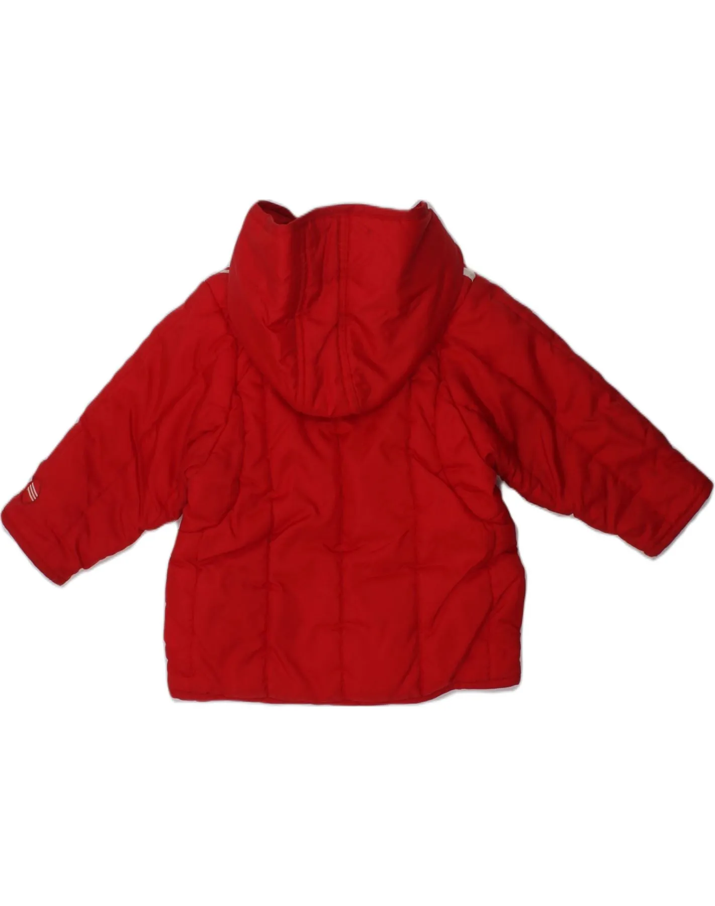 ADIDAS Baby Boys Graphic Hooded Padded Jacket 12-18 Months Red Polyamide