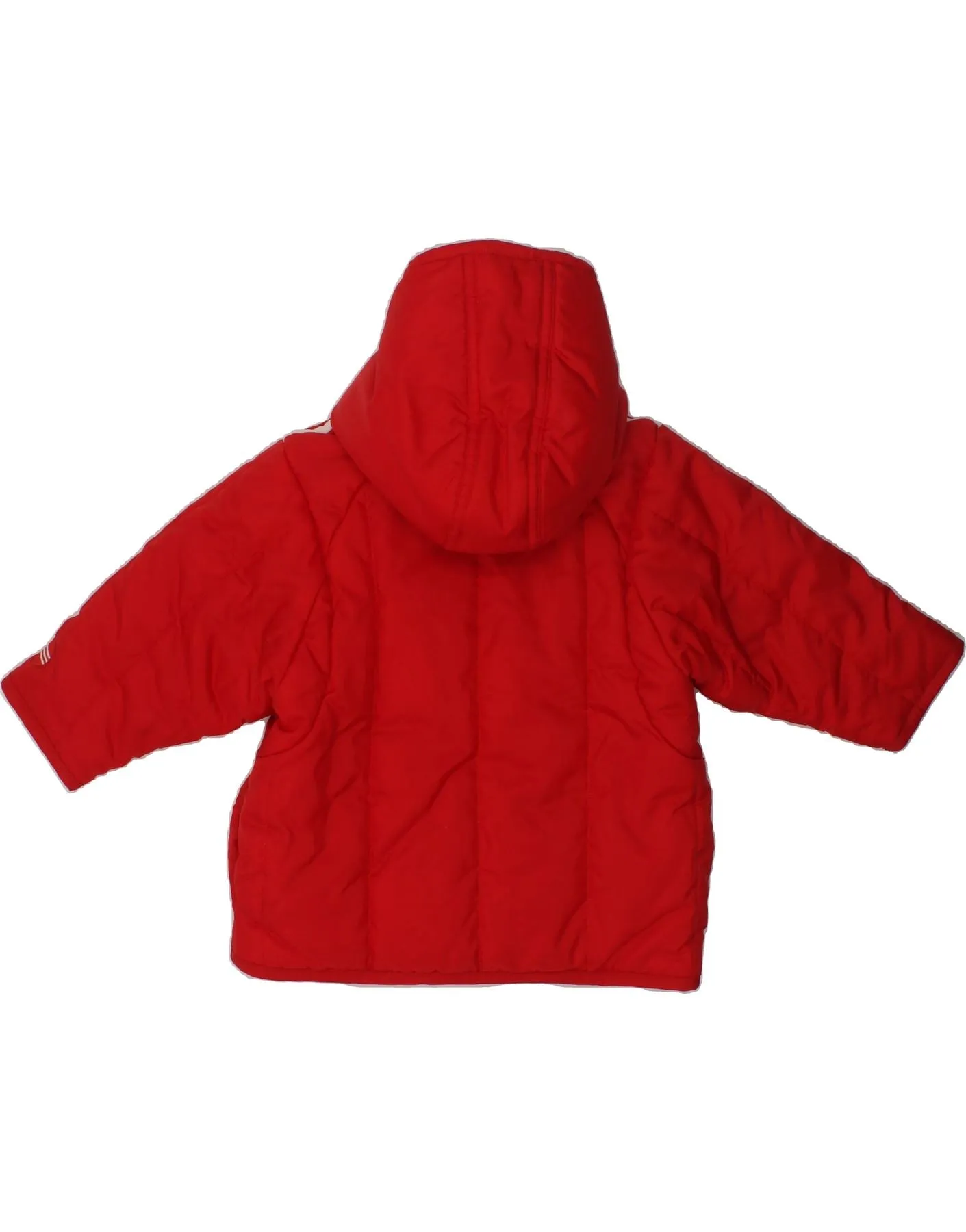 ADIDAS Baby Boys Graphic Hooded Padded Jacket 9-12 Months Red Nylon