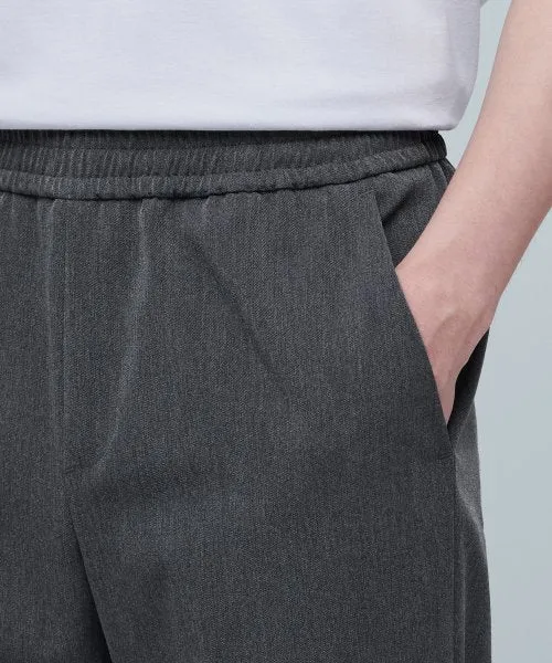 Aplaze Wide Banding Slacks Pants Unisex Gray MMPBS104-MR