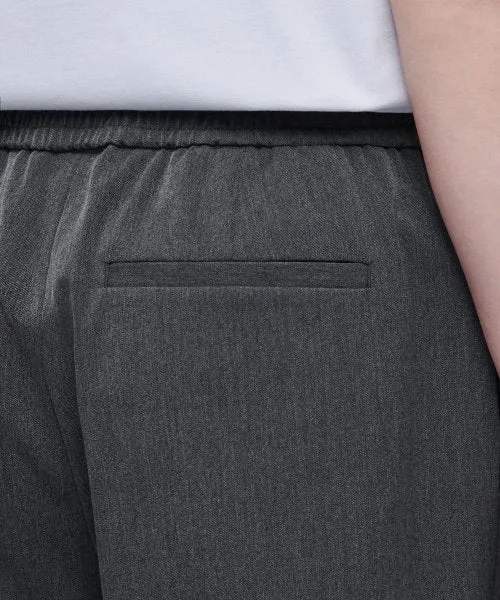 Aplaze Wide Banding Slacks Pants Unisex Gray MMPBS104-MR