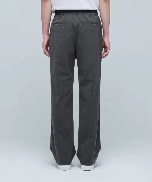 Aplaze Wide Banding Slacks Pants Unisex Gray MMPBS104-MR