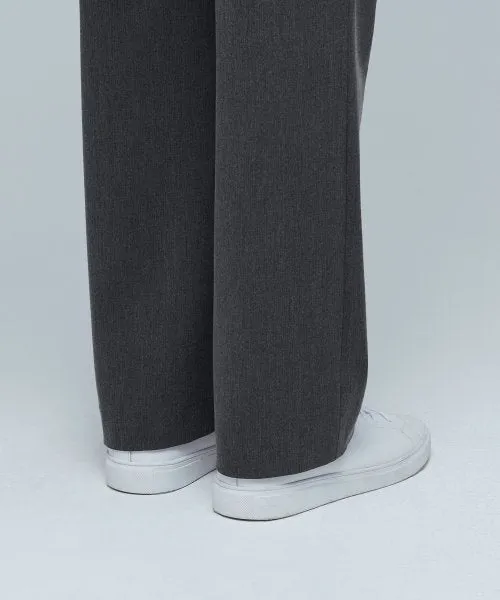 Aplaze Wide Banding Slacks Pants Unisex Gray MMPBS104-MR
