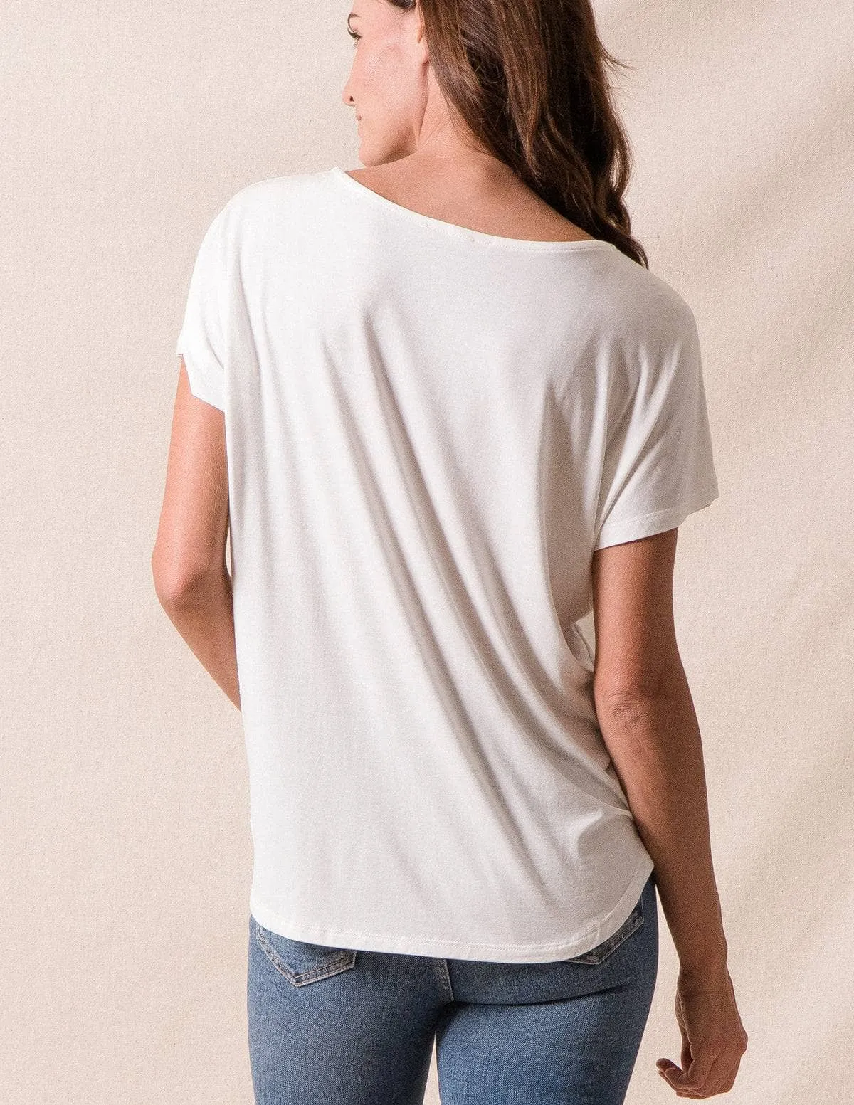 Bamboo Dolman Tee - Soft White