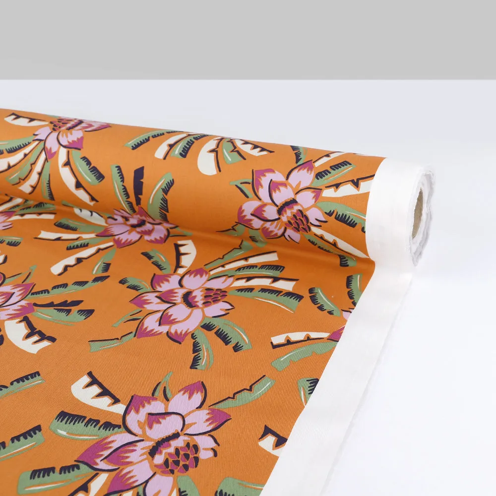 Banana Flower Cotton Twill - Marmalade Mix