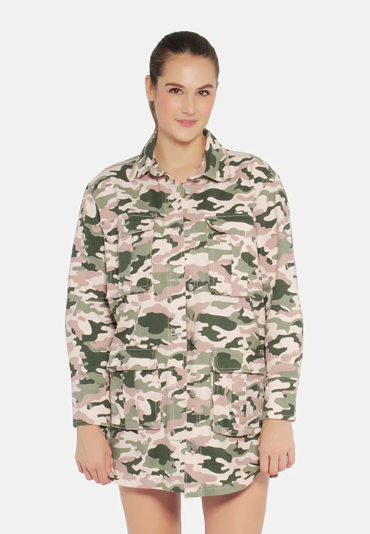 Camouflage Print Shacket