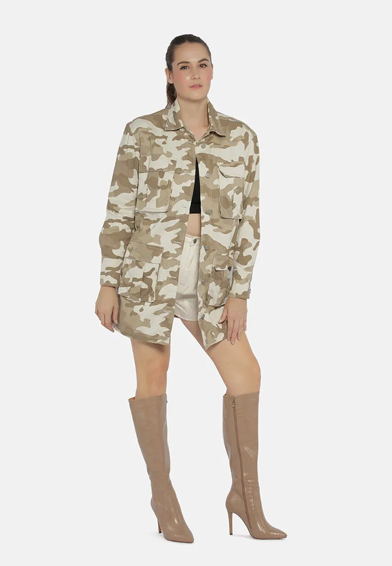 Camouflage Print Shacket