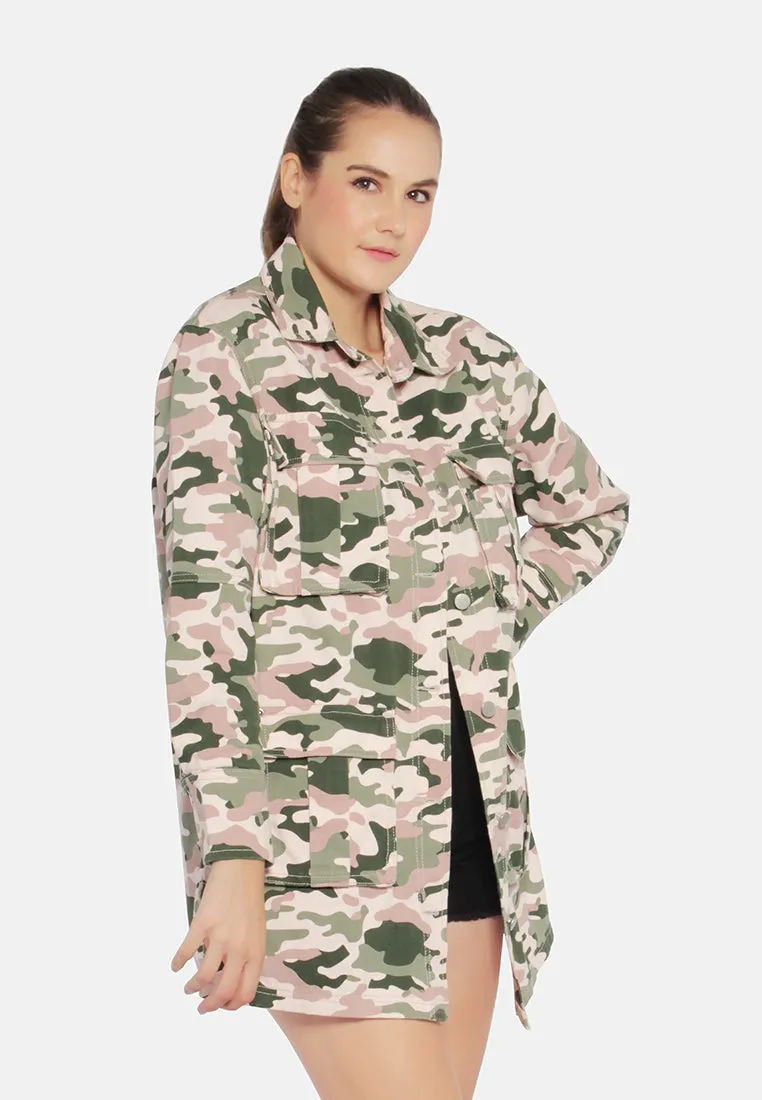 Camouflage Print Shacket