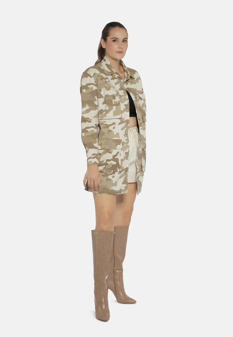 Camouflage Print Shacket