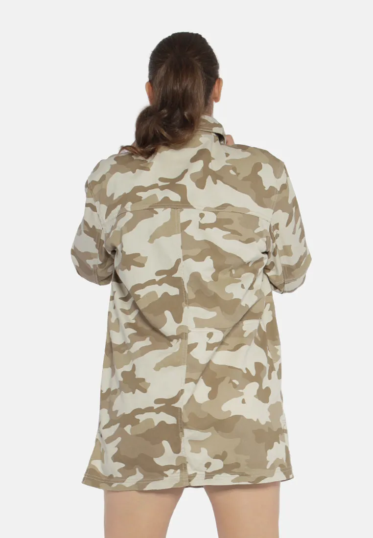 Camouflage Print Shacket