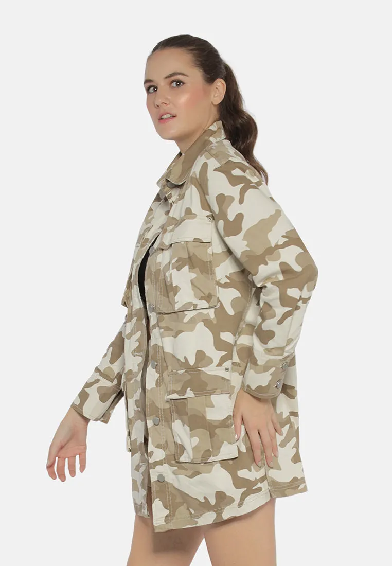 Camouflage Print Shacket