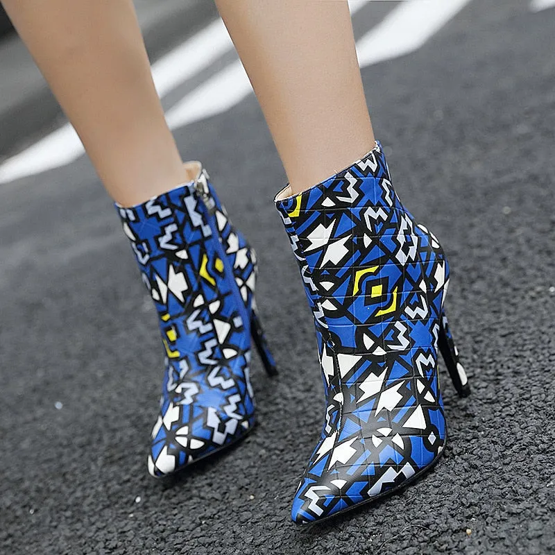 Dancing Printed Ankle Boots