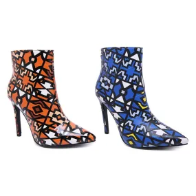 Dancing Printed Ankle Boots