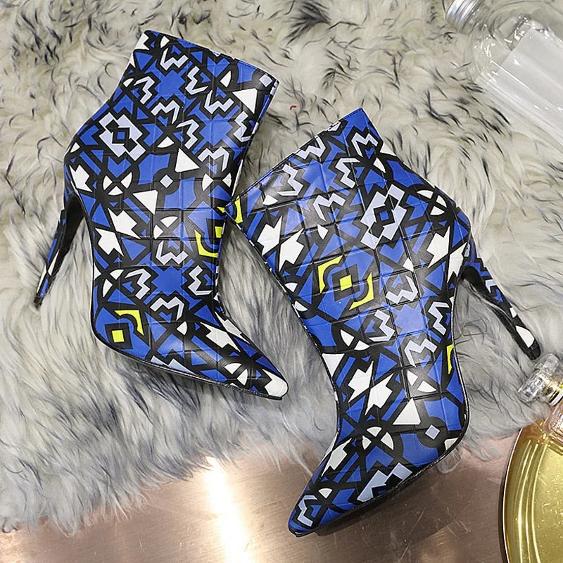 Dancing Printed Ankle Boots