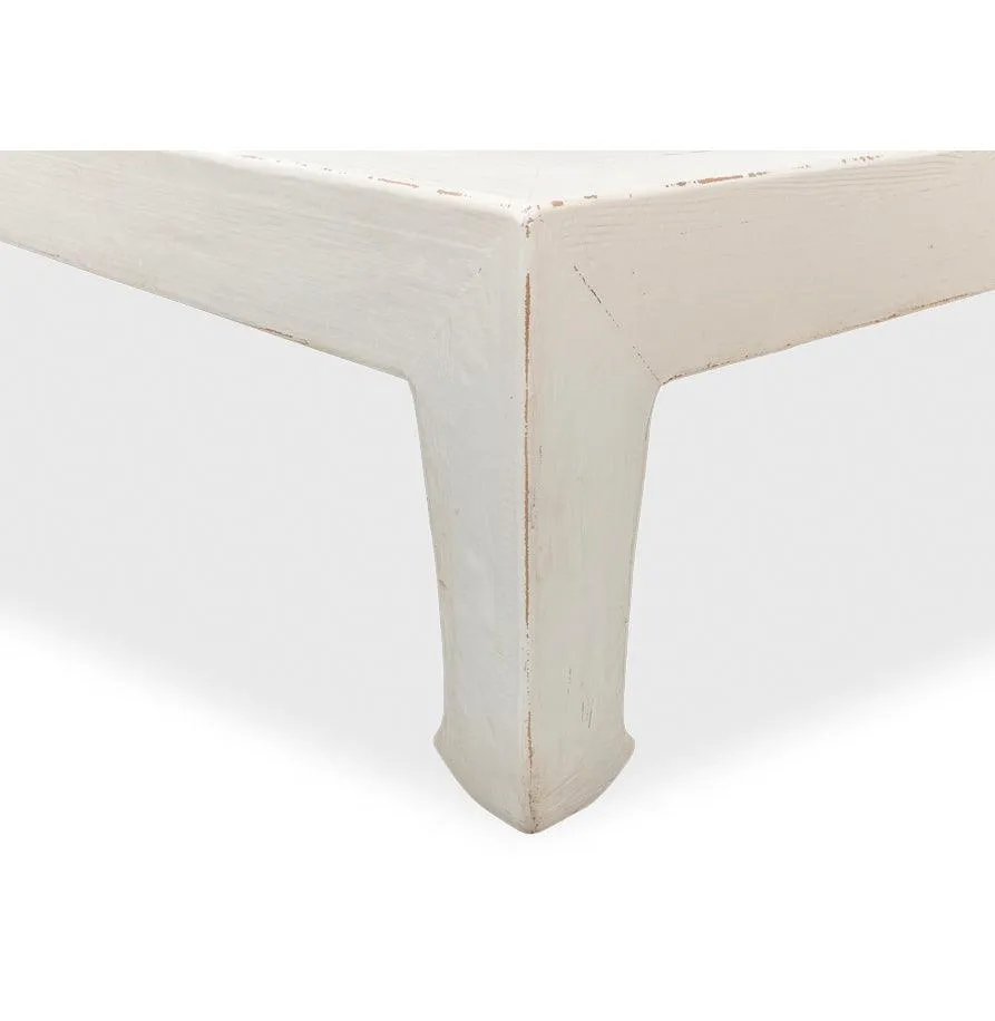 Distressed White Farmhouse Coffee Table