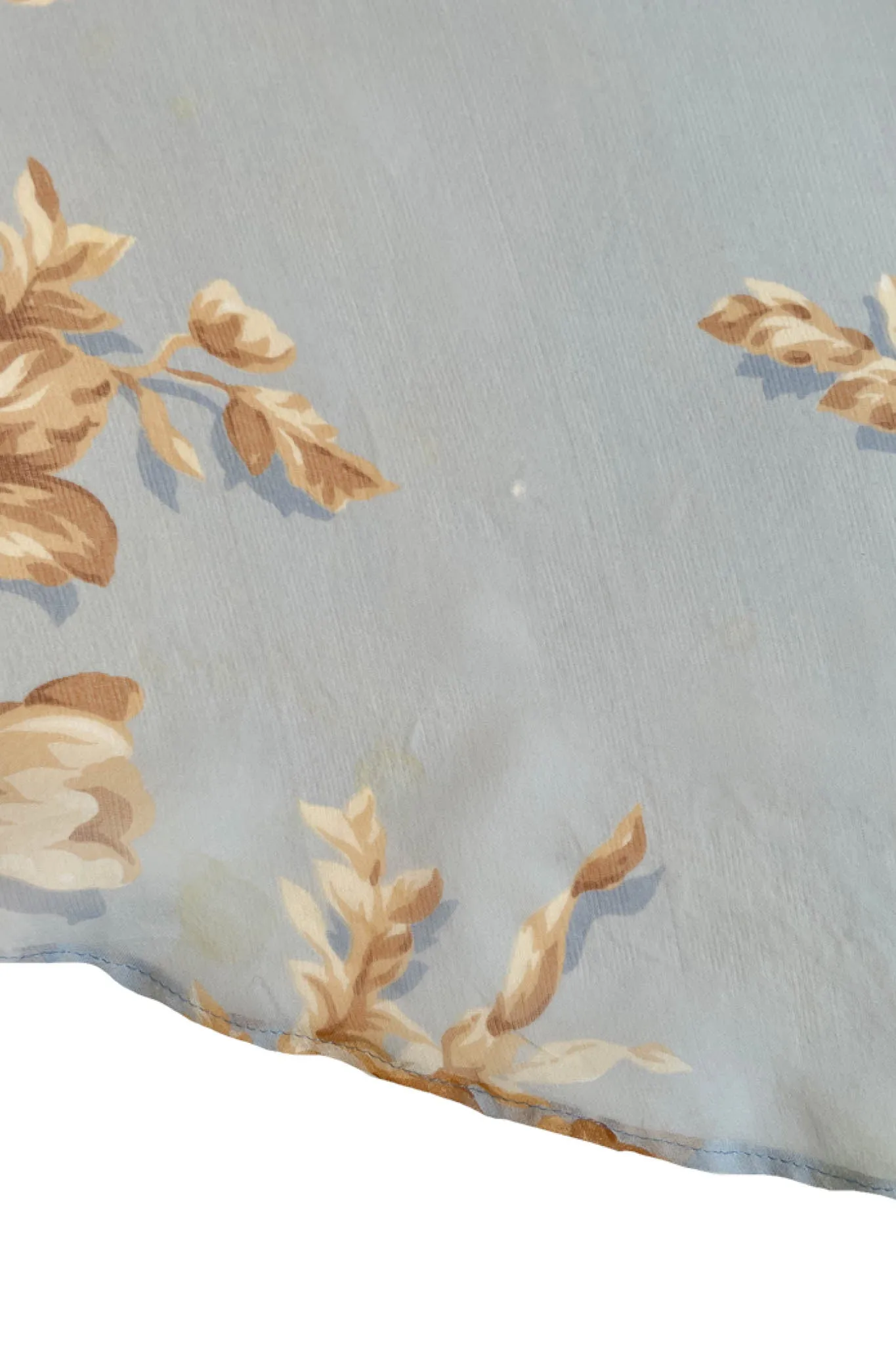 DOLCE & GABBANA BLUE MAXI SKIRT WITH TAN FLORAL PATTERN