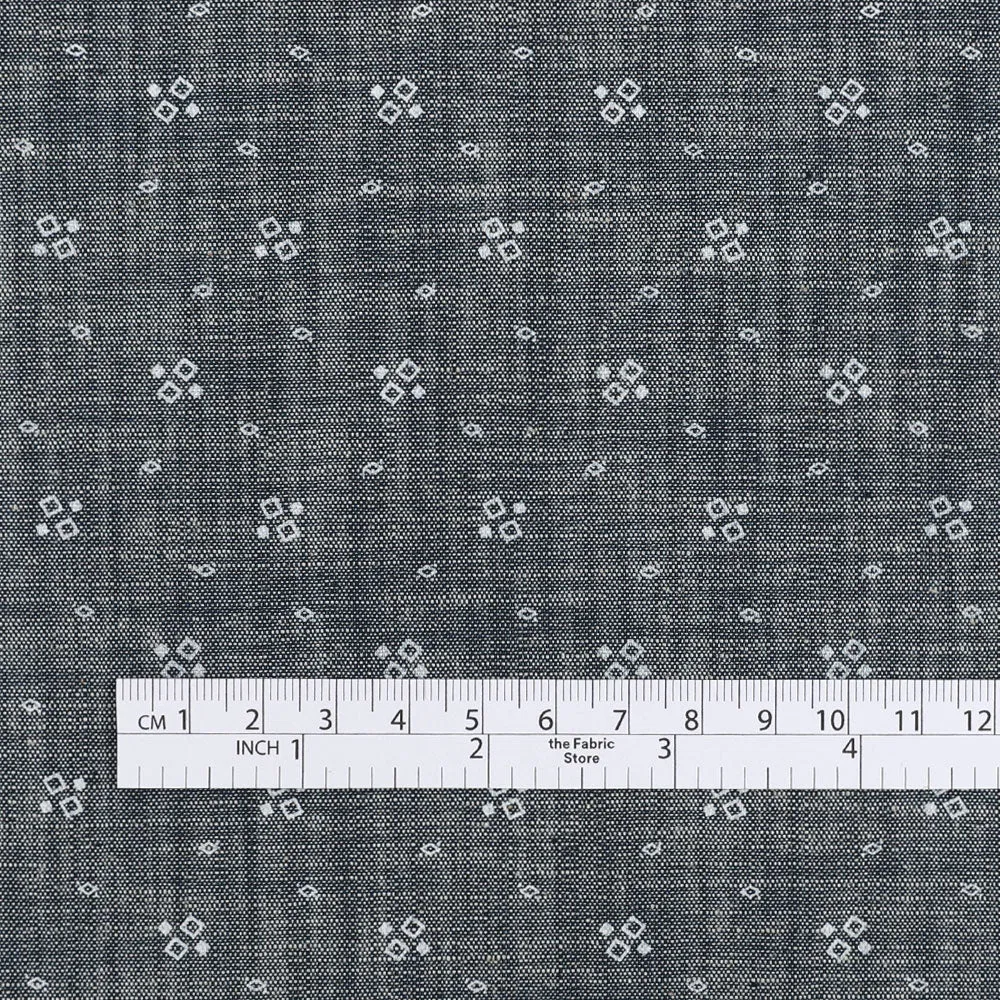 Geo Sprinkle Chambray - Dusty Navy