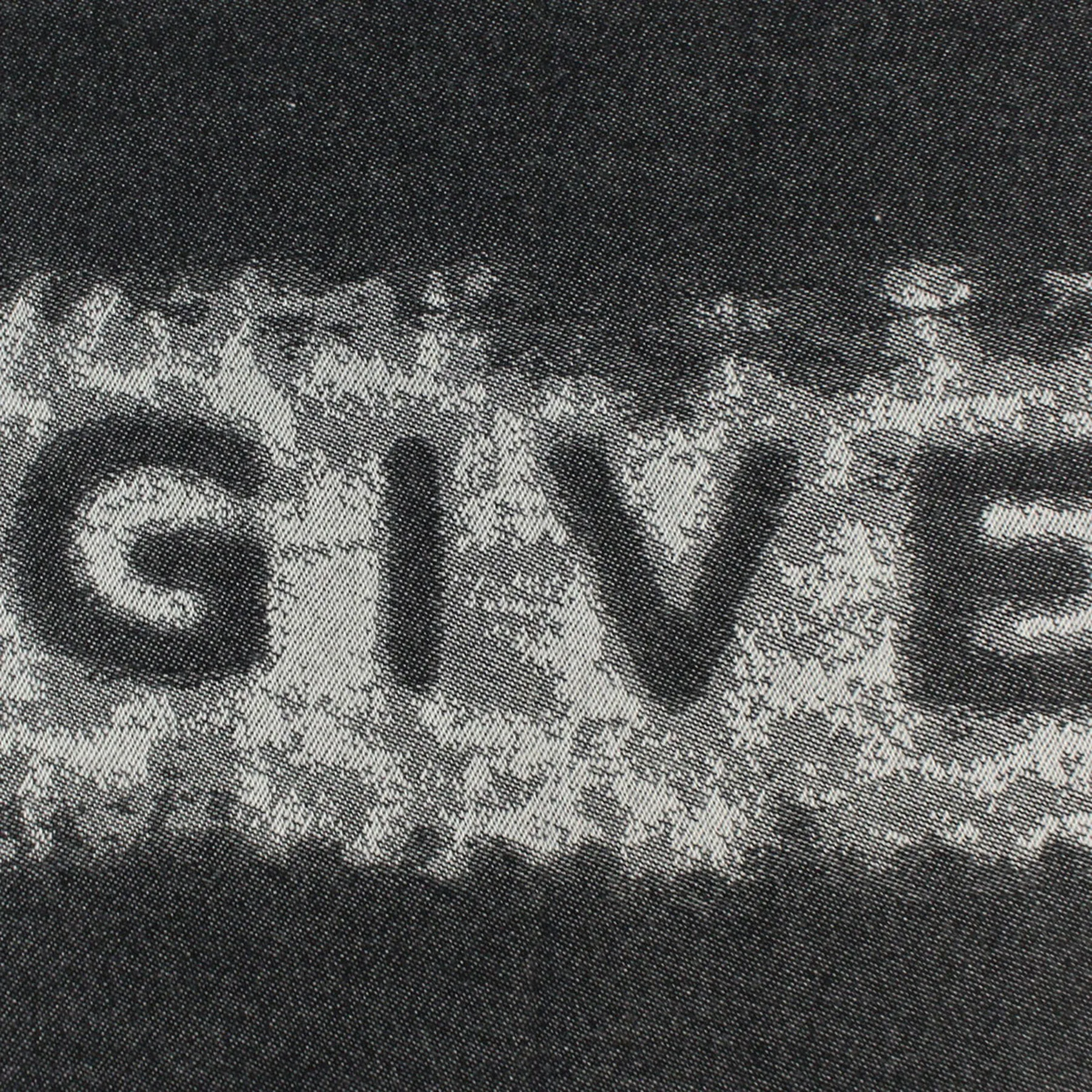 Givenchy Scarf Gray Black Logo Design - Wool Shawl SALE