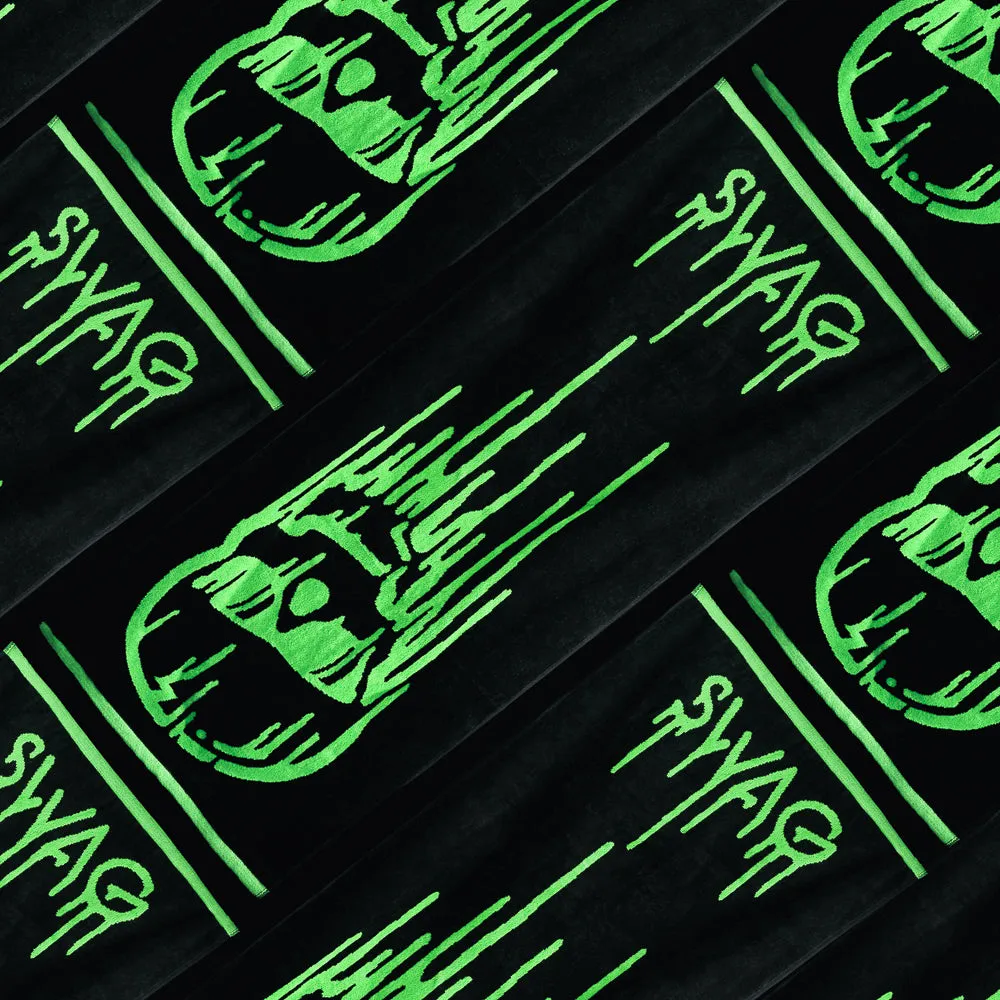 Green Dripping Skull Towel