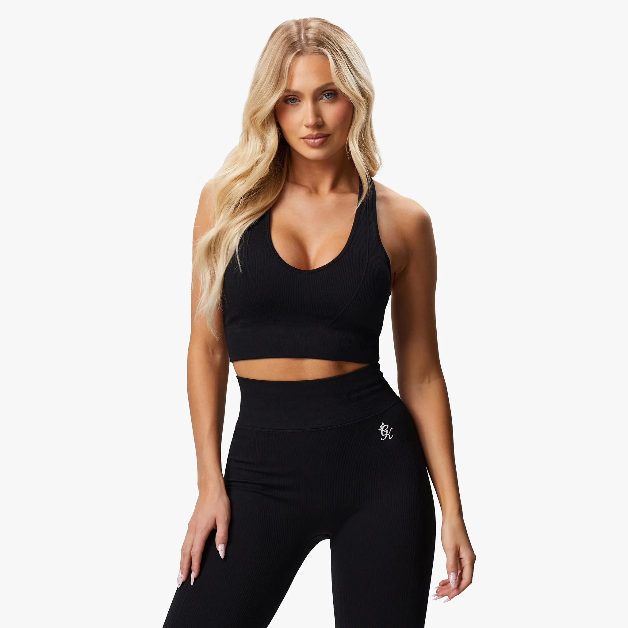 Gym King Formation Racer Rib Bra - Black
