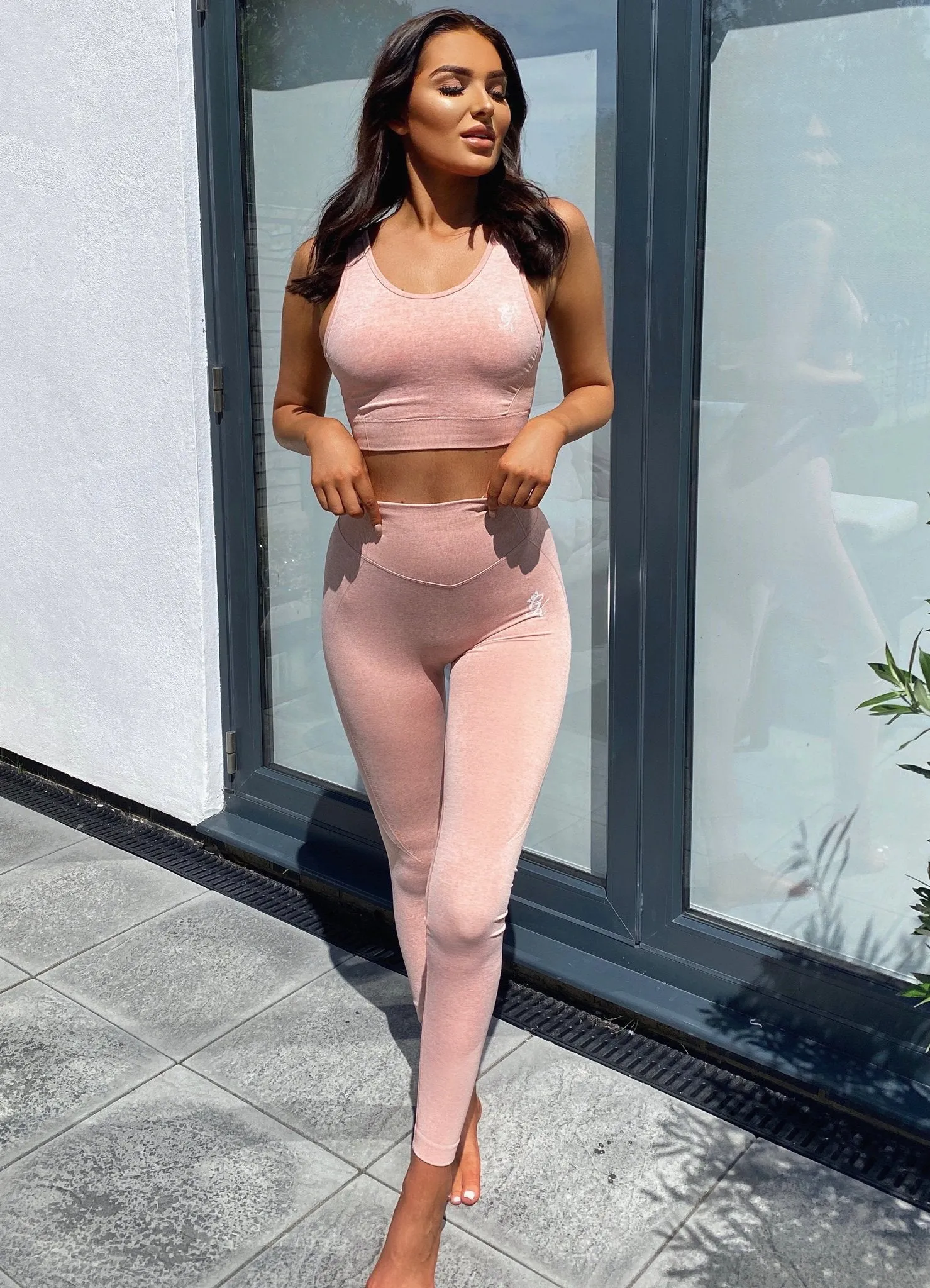 Gym King Sports Seamless Fitness Legging - Peach Marl