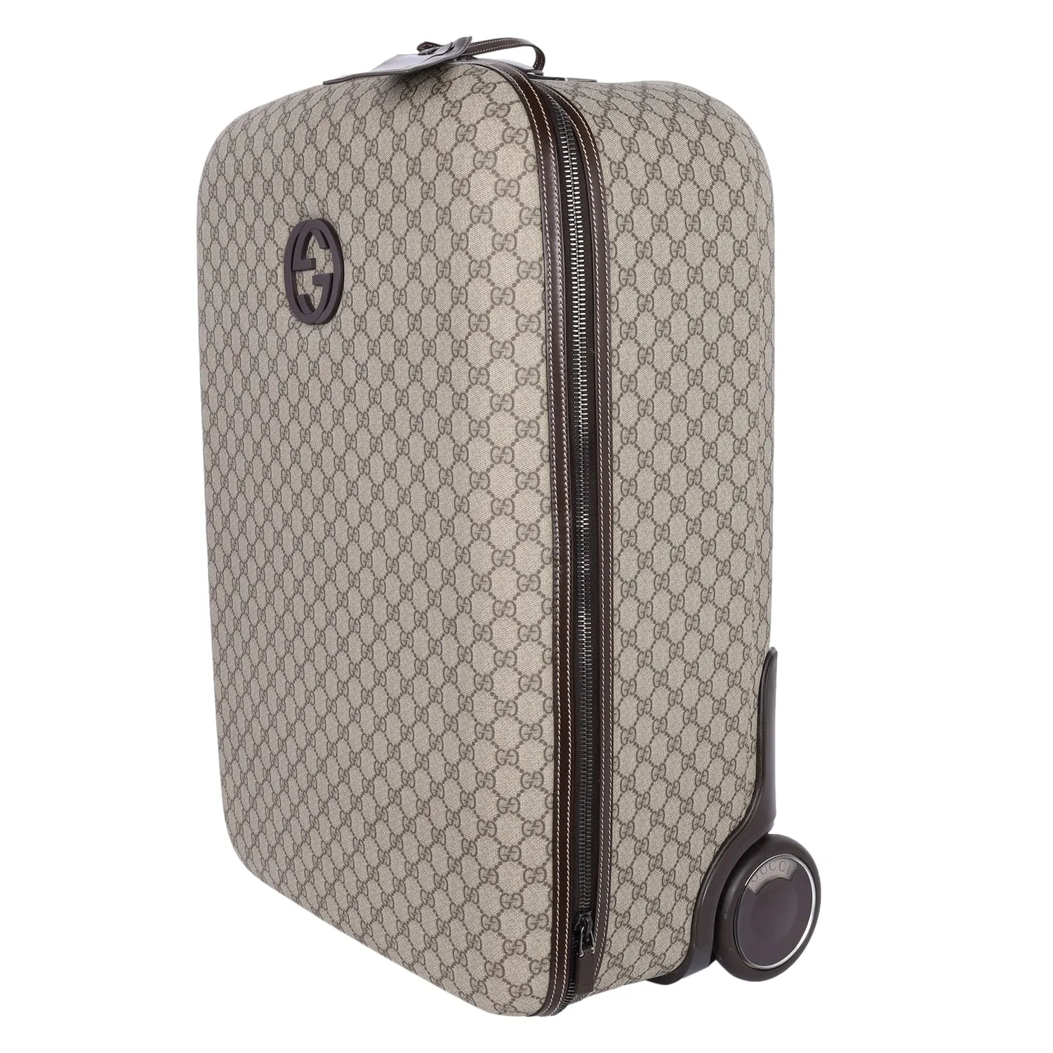 Interlocking Trolley GG Coated Canvas Rolling Suitcase (Authentic Pre-Owned)