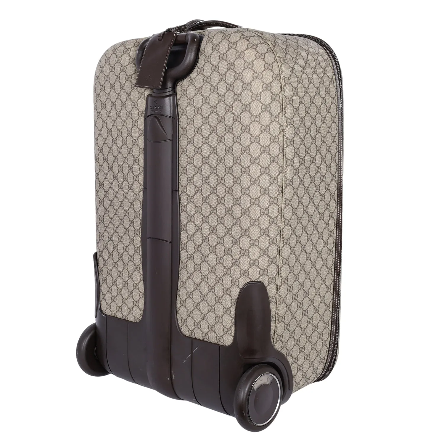Interlocking Trolley GG Coated Canvas Rolling Suitcase (Authentic Pre-Owned)
