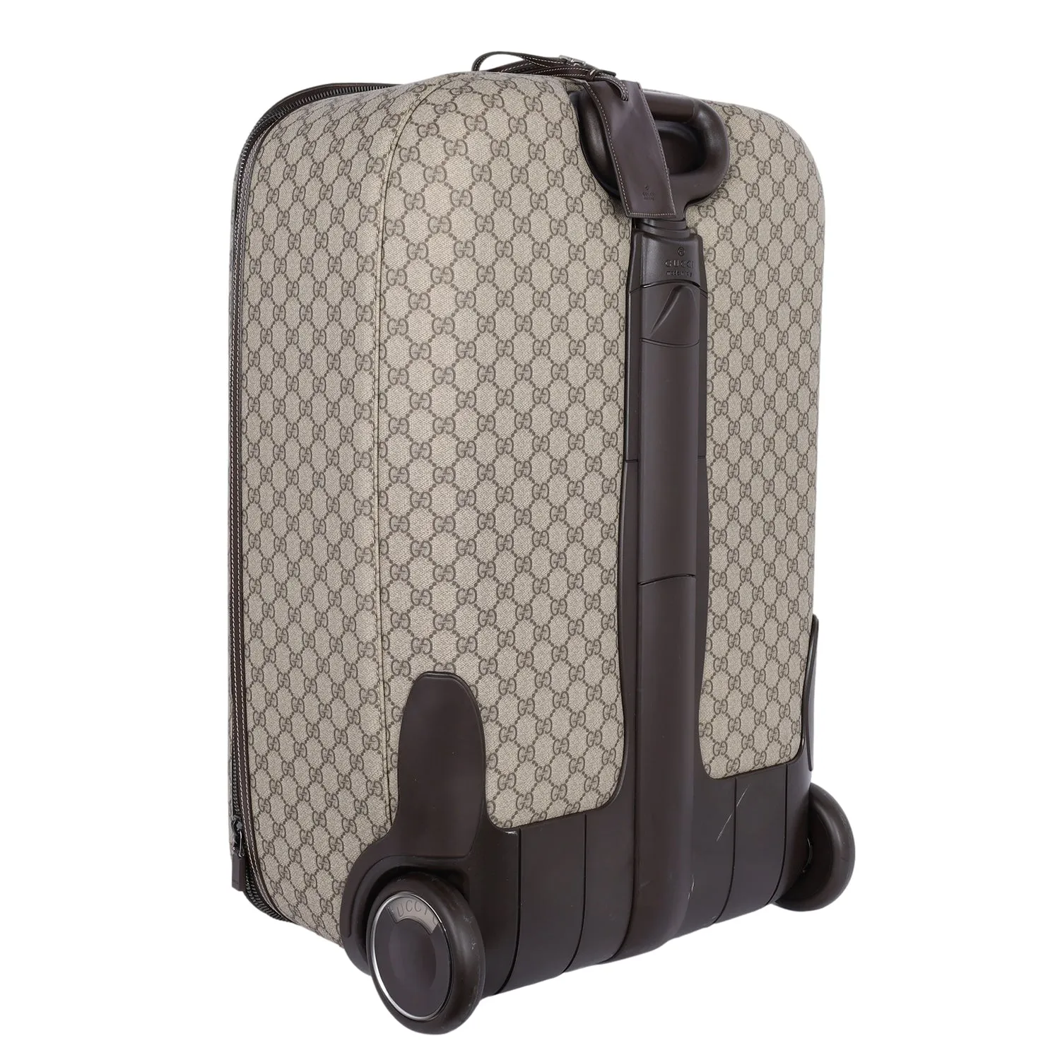 Interlocking Trolley GG Coated Canvas Rolling Suitcase (Authentic Pre-Owned)
