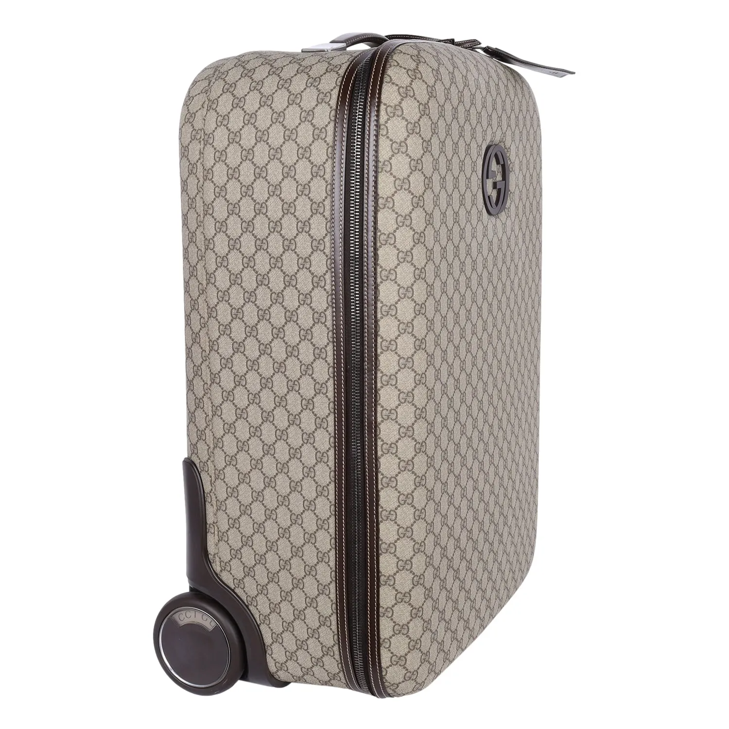 Interlocking Trolley GG Coated Canvas Rolling Suitcase (Authentic Pre-Owned)