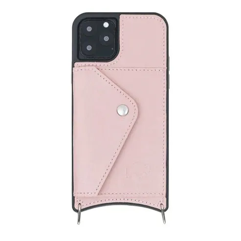 Lara iPhone 11 Pro Max Crossbody Wallet Case, Nude Pink