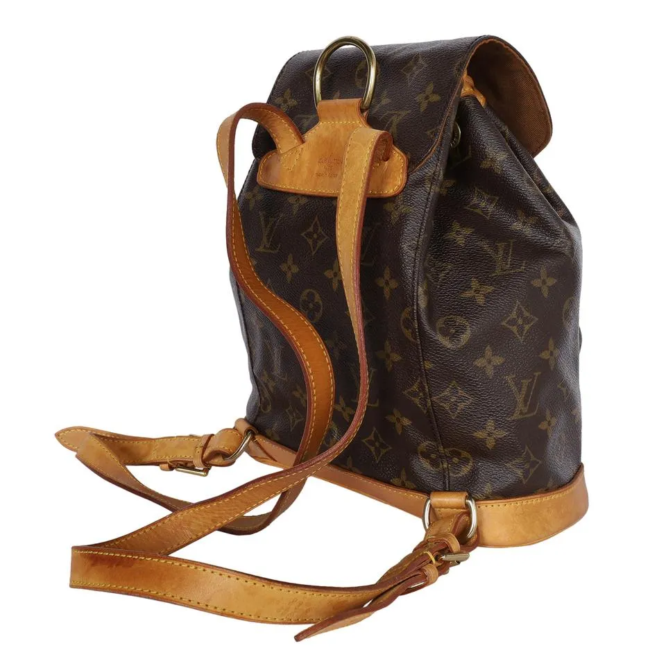 Monogram Canvas Montsouris Backpack MM Brown (Authentic Pre-Owned)