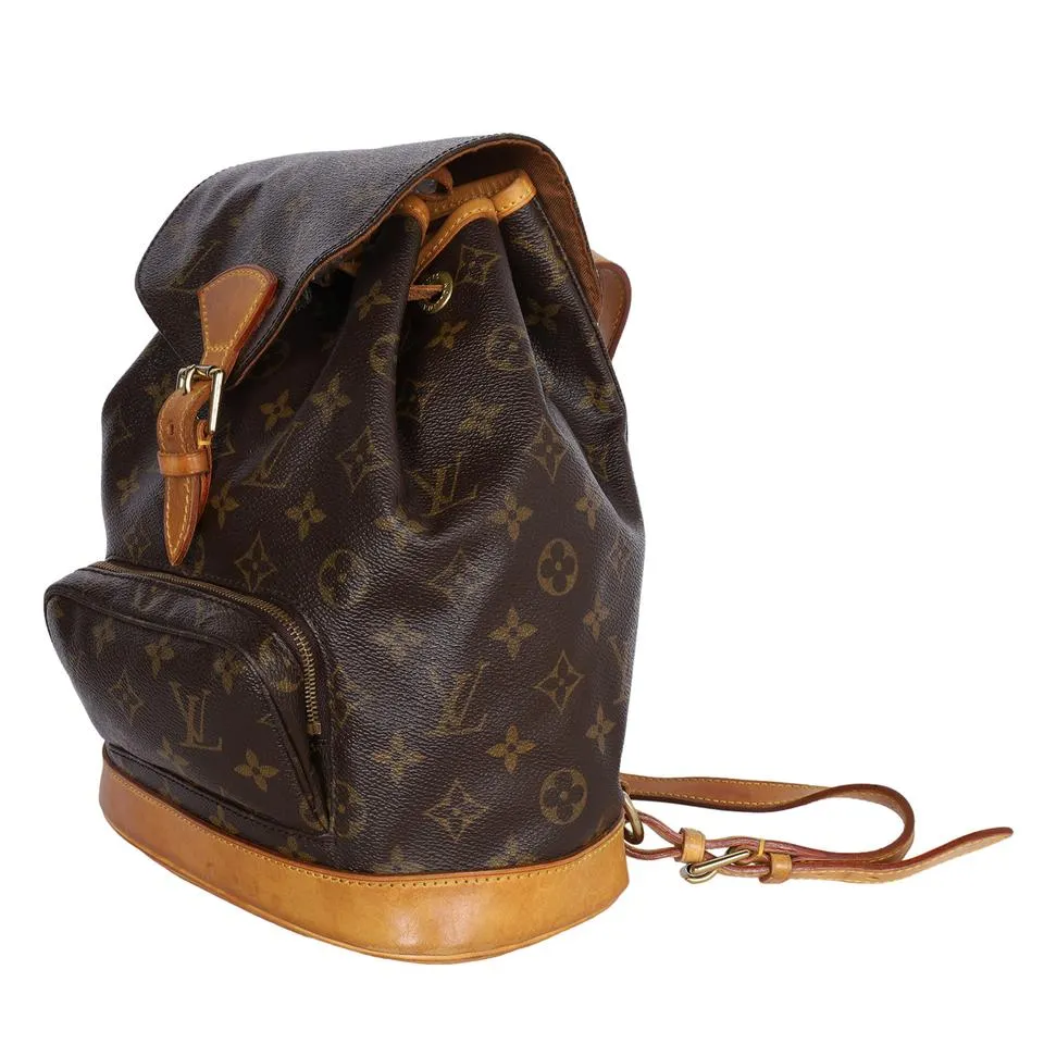 Monogram Canvas Montsouris Backpack MM Brown (Authentic Pre-Owned)