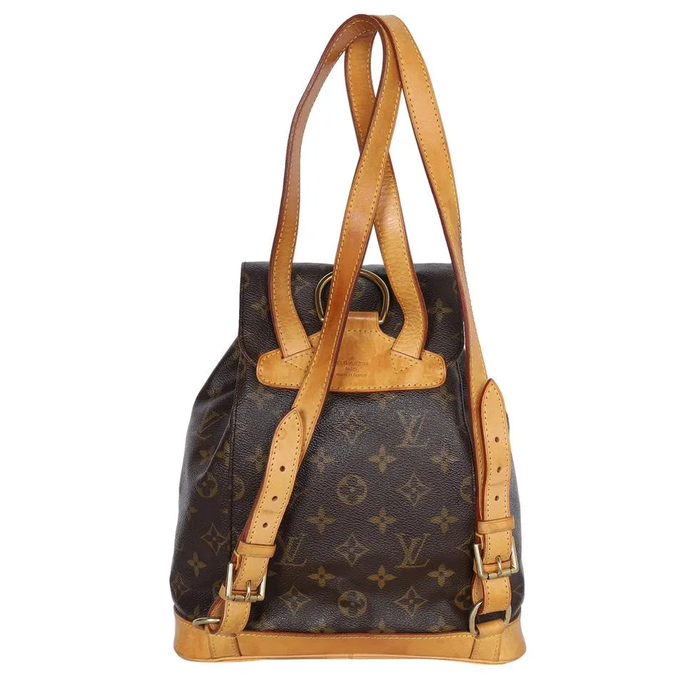 Monogram Canvas Montsouris Backpack MM Brown (Authentic Pre-Owned)