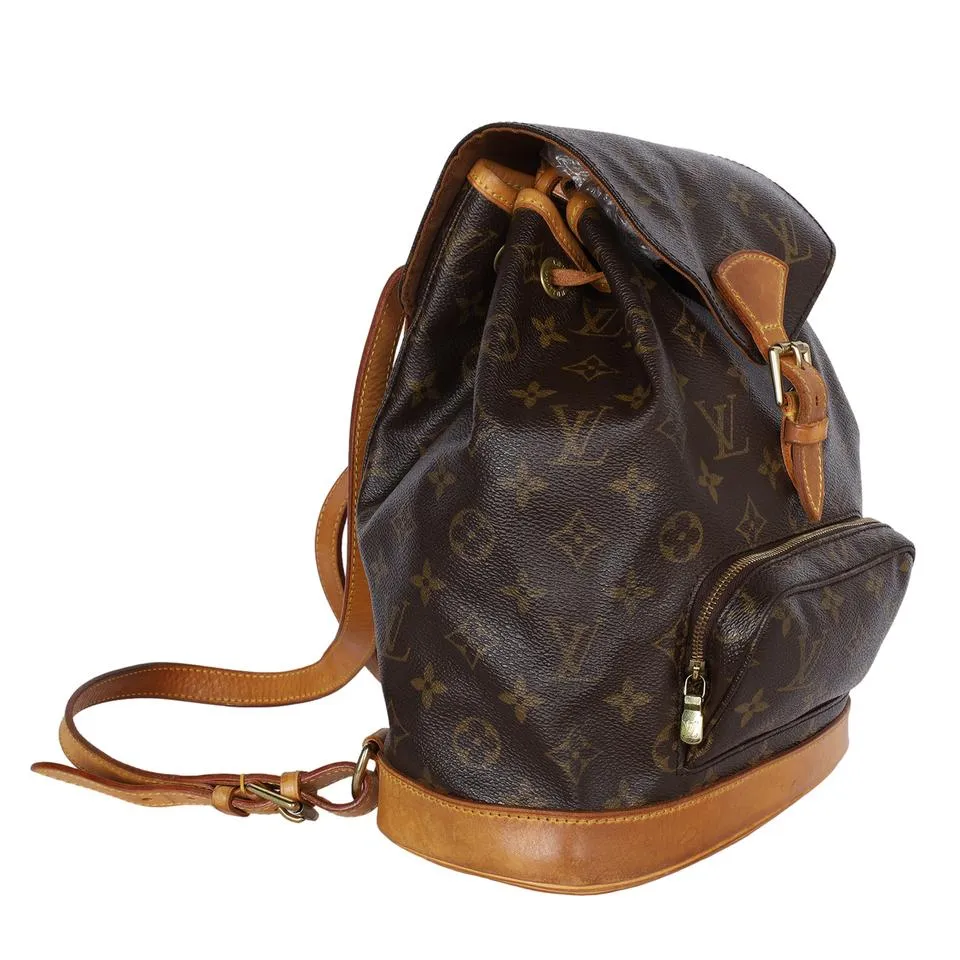 Monogram Canvas Montsouris Backpack MM Brown (Authentic Pre-Owned)