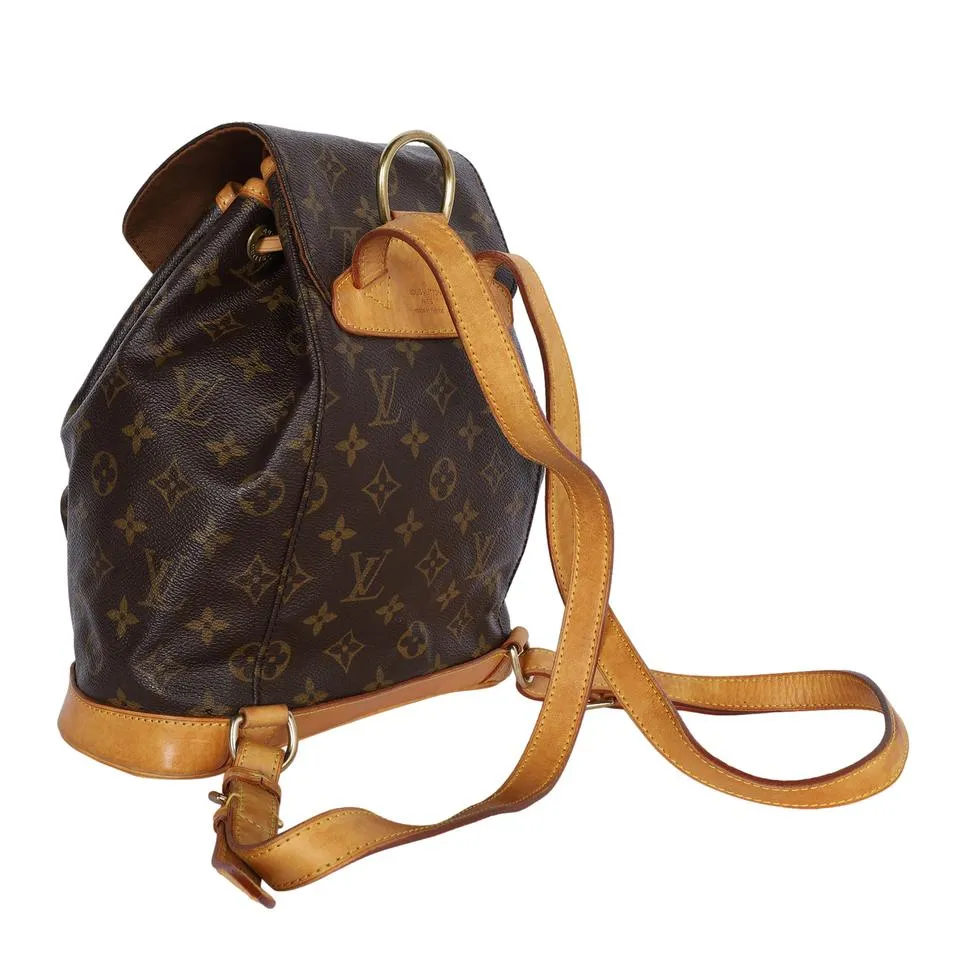 Monogram Canvas Montsouris Backpack MM Brown (Authentic Pre-Owned)