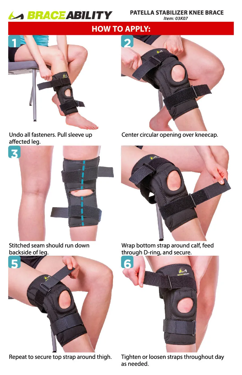 Patella Stabilizing Chondromalacia Knee Brace | U-Shaped Support Sleeve for Inner & Outer Kneecap Pain