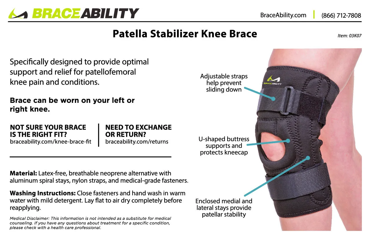 Patella Stabilizing Chondromalacia Knee Brace | U-Shaped Support Sleeve for Inner & Outer Kneecap Pain