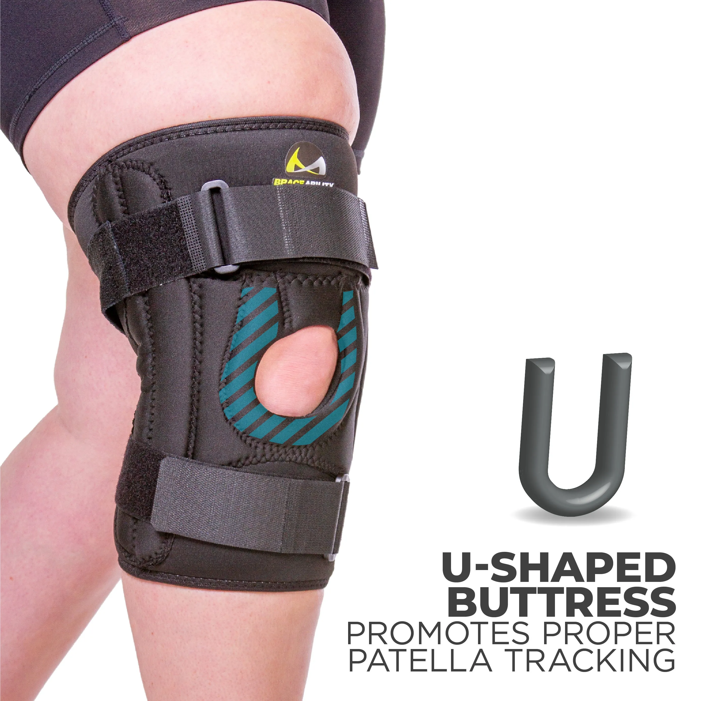 Patella Stabilizing Chondromalacia Knee Brace | U-Shaped Support Sleeve for Inner & Outer Kneecap Pain