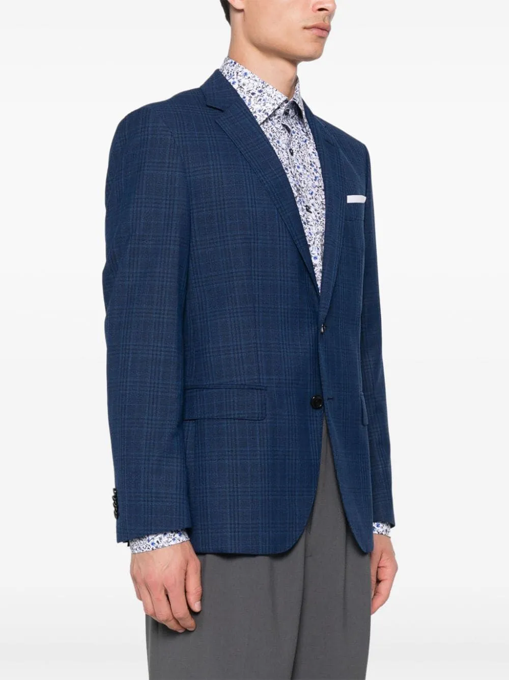 PLAID PATTERN BLAZER