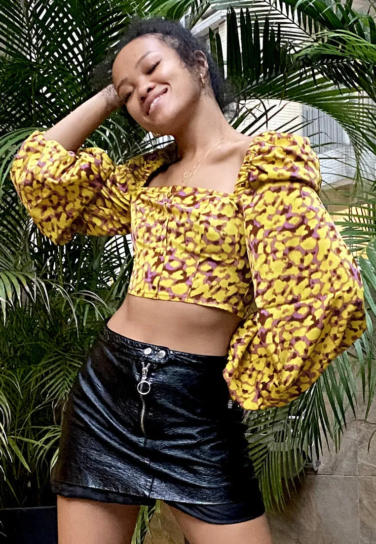 Printed Puffed Sleeve Blouse