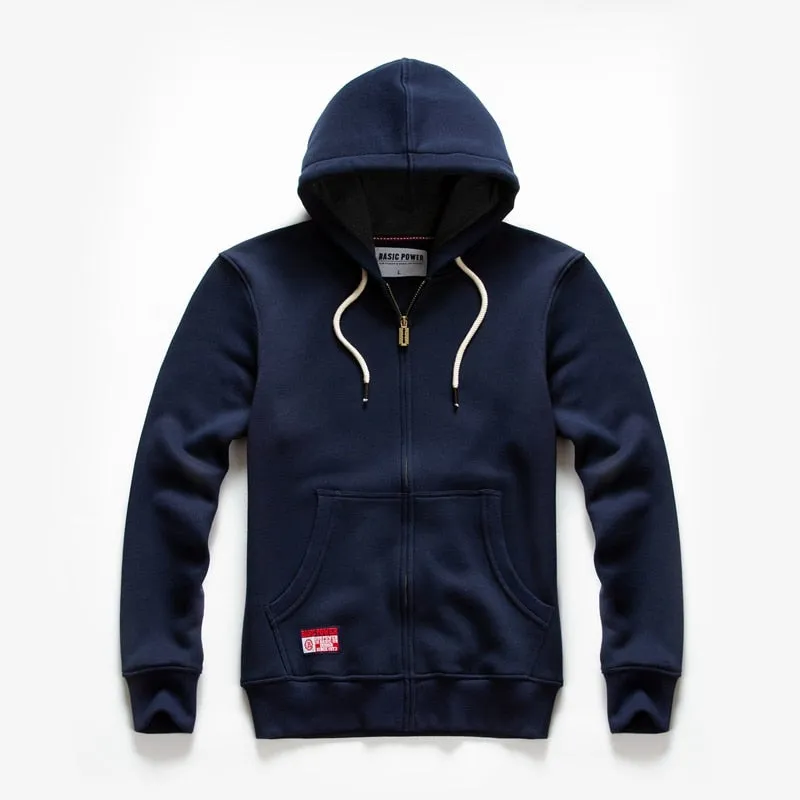 Solid Color Hoodie Men's Zip Up Long Sleeve Oversized Jacket Coat Harajuku Gothic Hooded Sweatshirt Teen