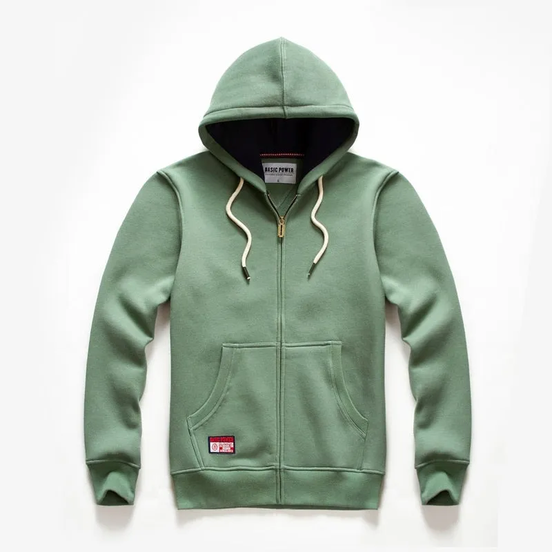 Solid Color Hoodie Men's Zip Up Long Sleeve Oversized Jacket Coat Harajuku Gothic Hooded Sweatshirt Teen