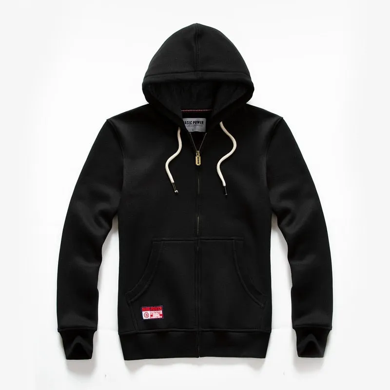 Solid Color Hoodie Men's Zip Up Long Sleeve Oversized Jacket Coat Harajuku Gothic Hooded Sweatshirt Teen