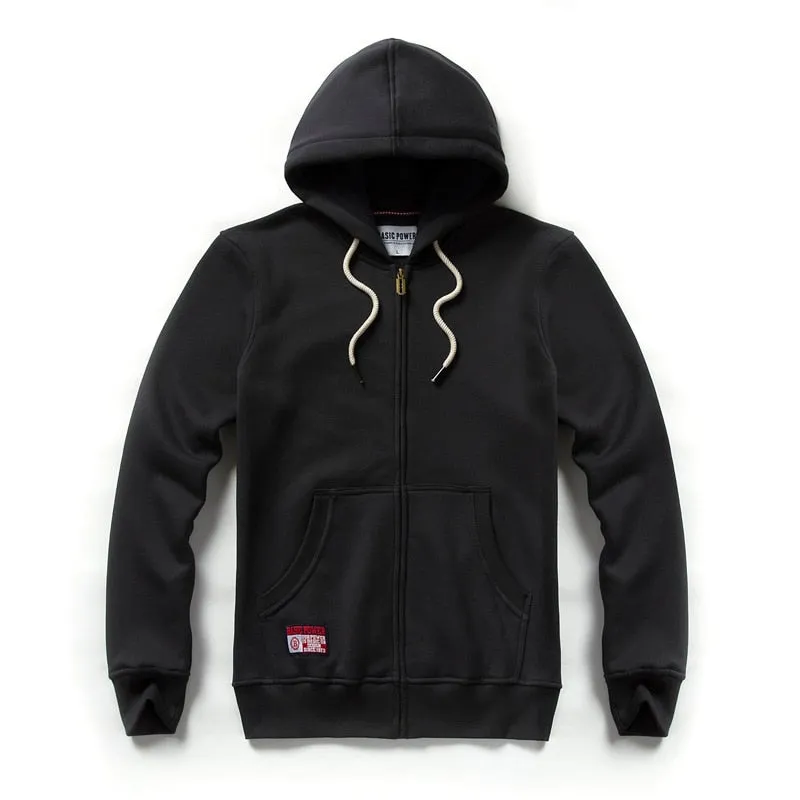 Solid Color Hoodie Men's Zip Up Long Sleeve Oversized Jacket Coat Harajuku Gothic Hooded Sweatshirt Teen