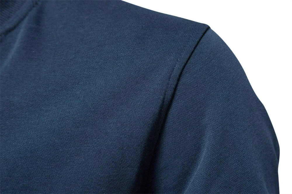 Solid Color Men's Sweatshirts Cotton Zip Baseball Collar Slim Fit Coats Autumn Cardigan
